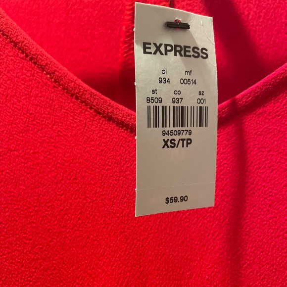 Express Red Sheer Dress Size XS - Picture 3 of 4